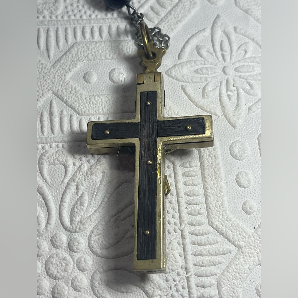 Silver and Black Rosary Necklace - Picture 8 of 16